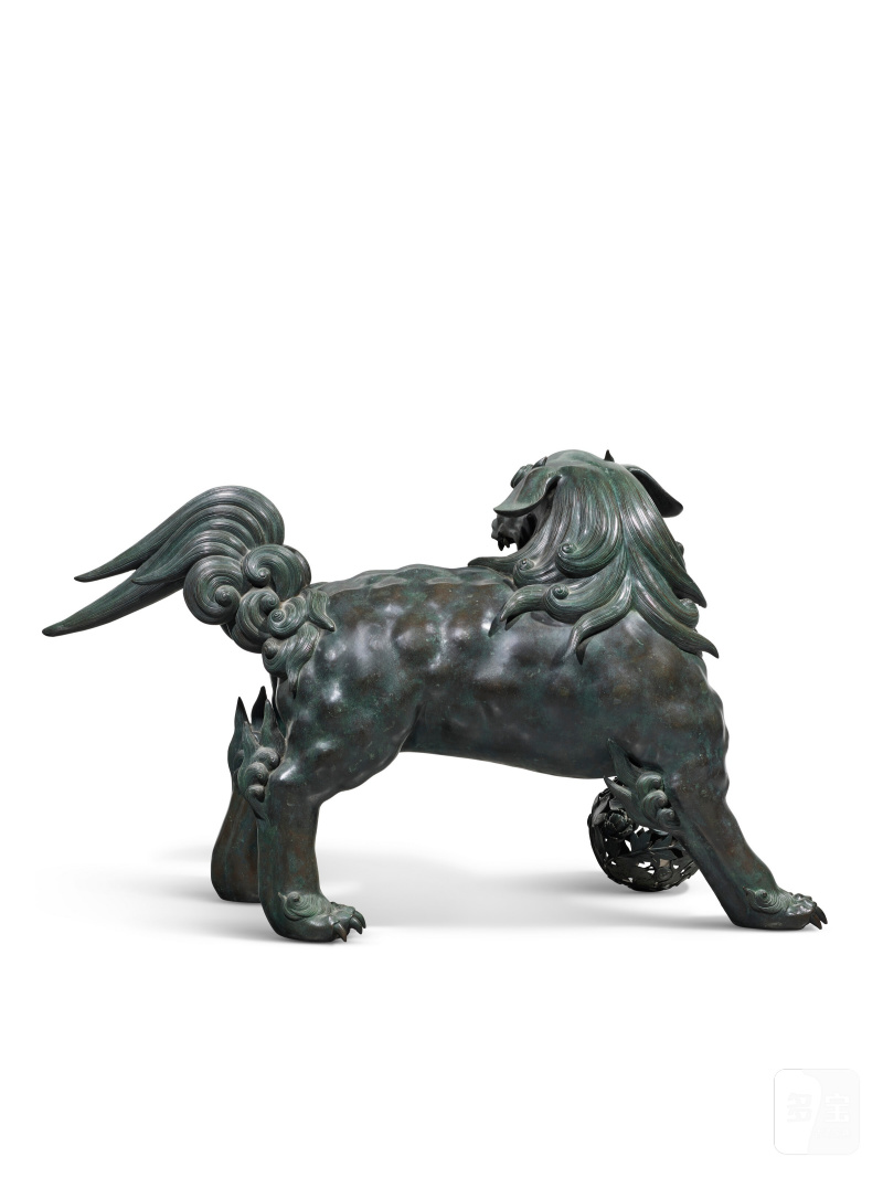 RARE ET IMPORTANTE PAIRE DE LIONS GUARDIENS DE TEMPLE EN BRONZE  JAPON, ÉPOQUE EDO, XIXE SIÈCLE - 图6
